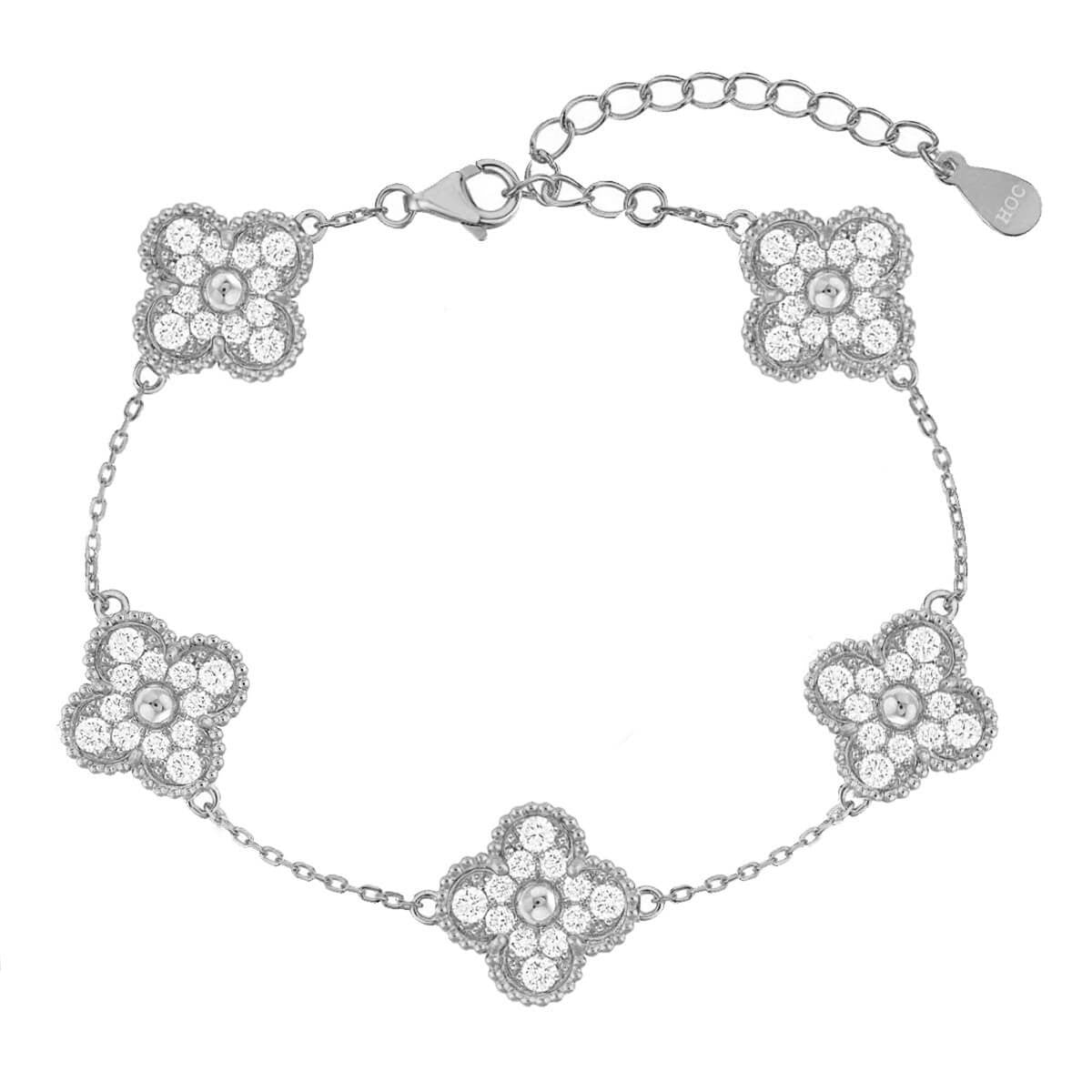 Silver shop clover bracelet