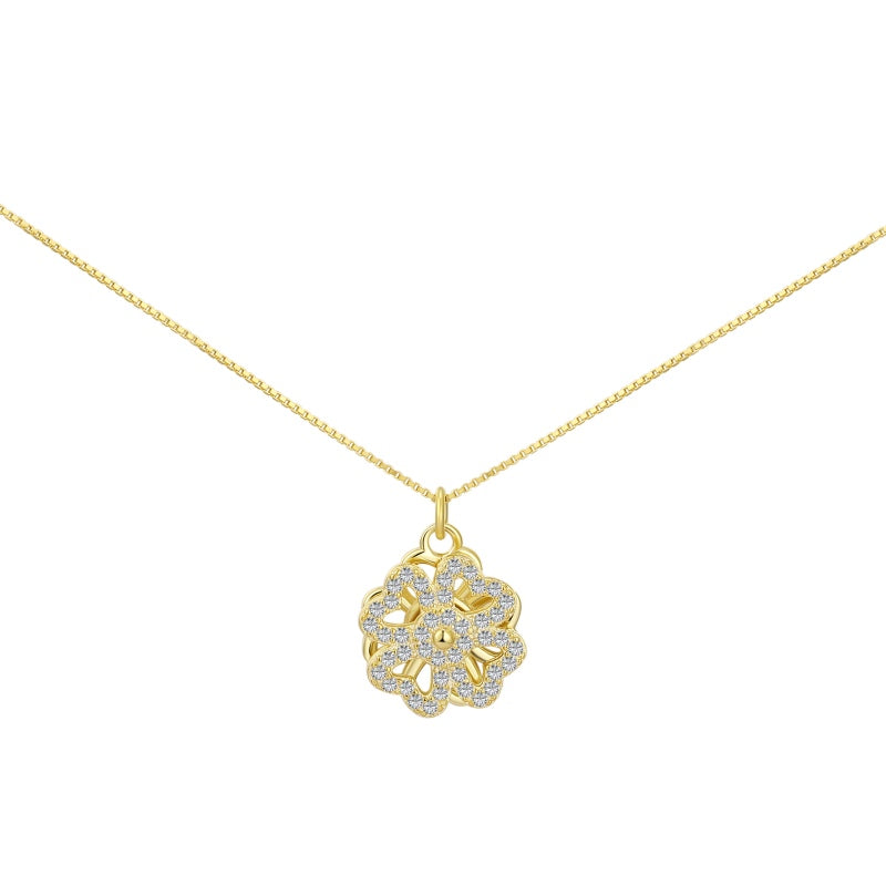 Clover Spinner Necklace Gold