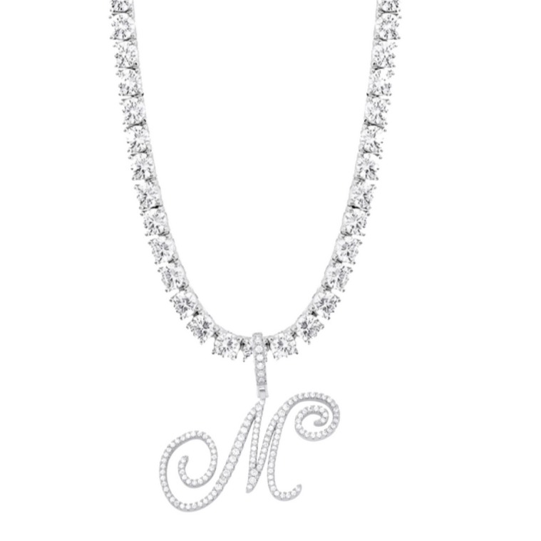 Icy Initial Necklace Set