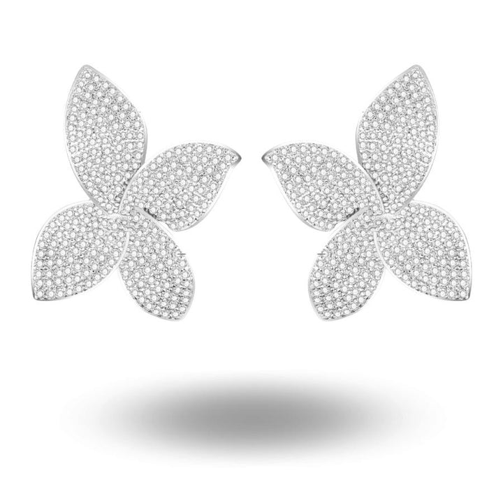 Dasha Pave Petal Earrings