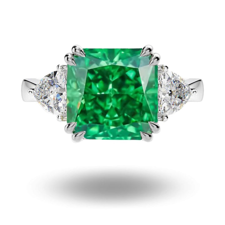 Dielli Radiant Cut Ring Emerald Green