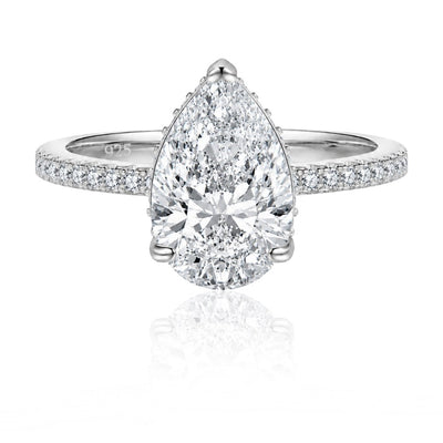 Diosa Pear Cut Ring Silver