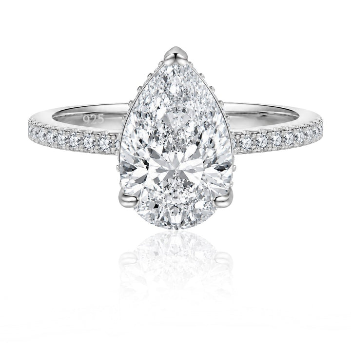 Diosa Pear Cut Ring Silver