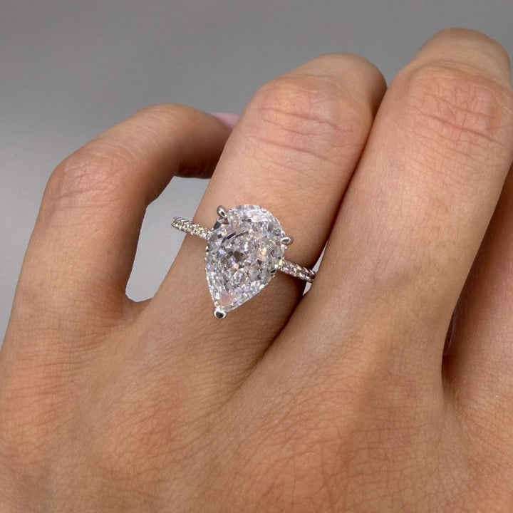 Diosa Pear Cut Ring Silver