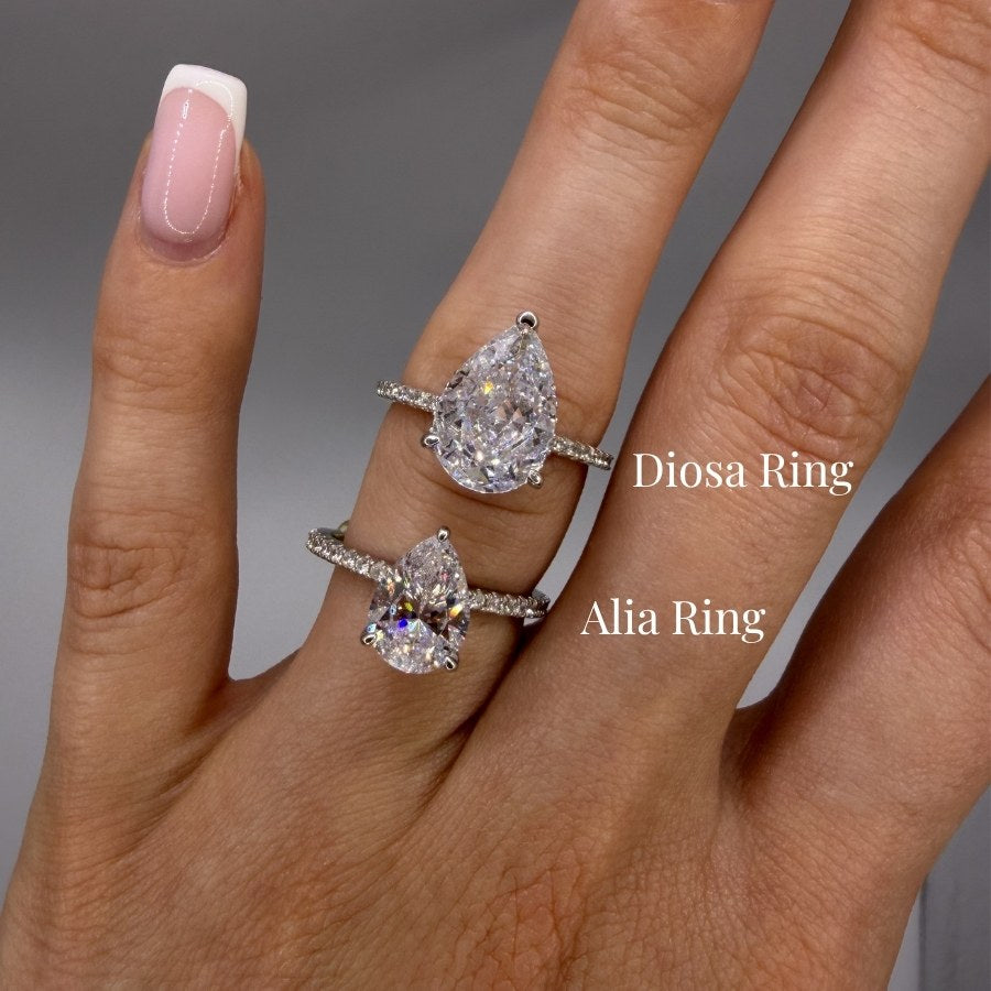 Alia Pear Cut Ring Silver