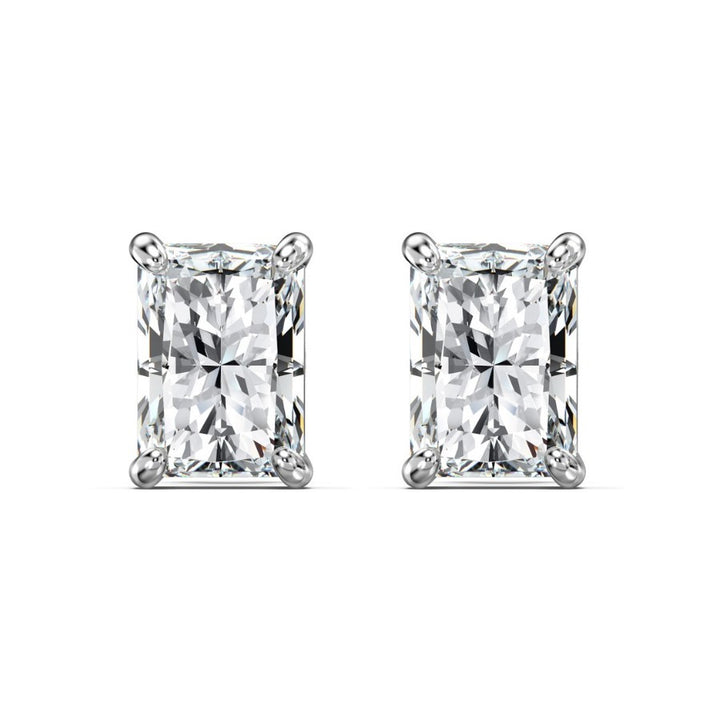 Doina Raditant Cut Moissanite Stud Earrings Silver