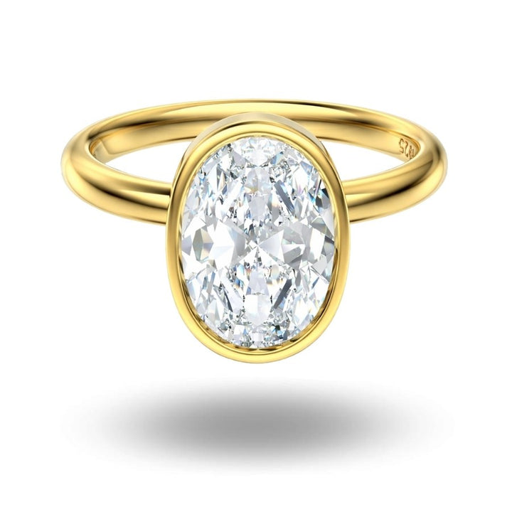 Dreya Oval Cut Bezel Set Ring Gold