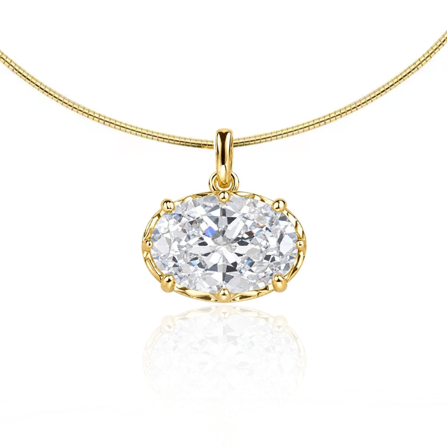 East West Oval Cut Torque Necklace Gold