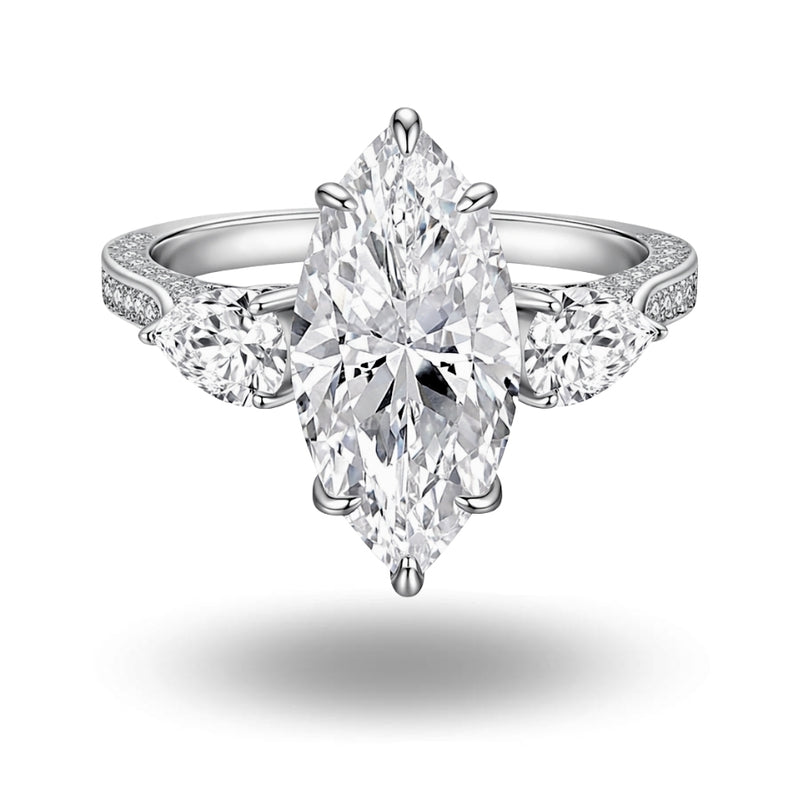 Edith Marquise Cut Ring Silver