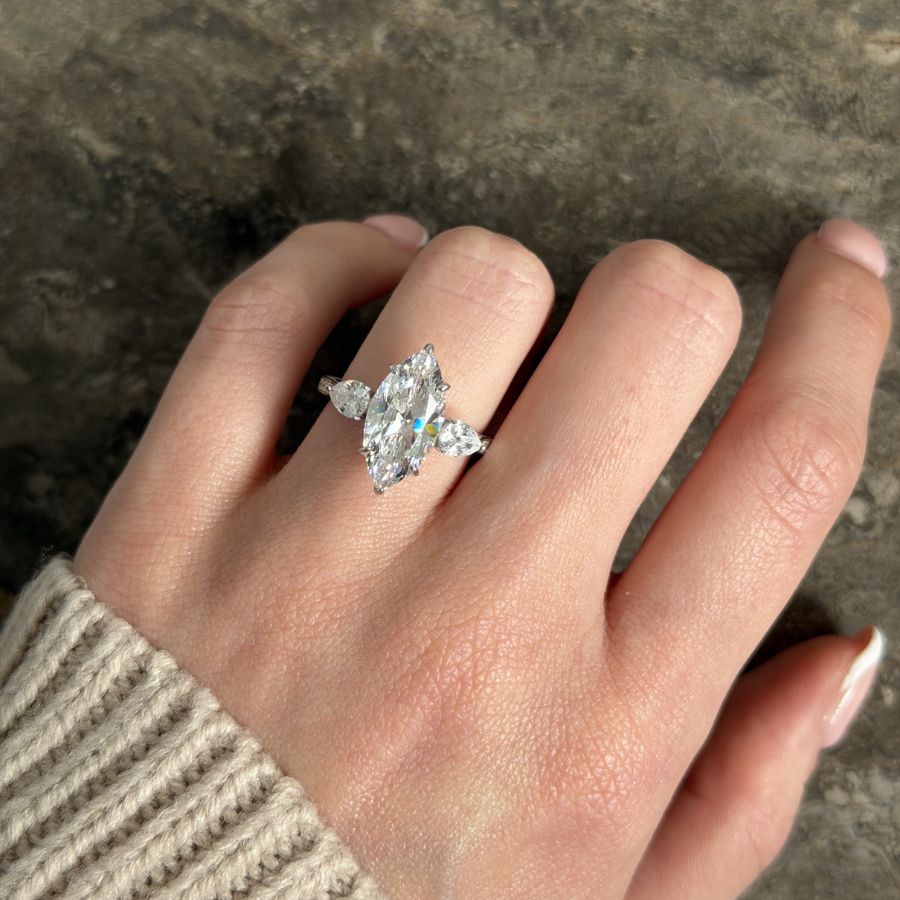 Edith Marquise Cut Ring Silver