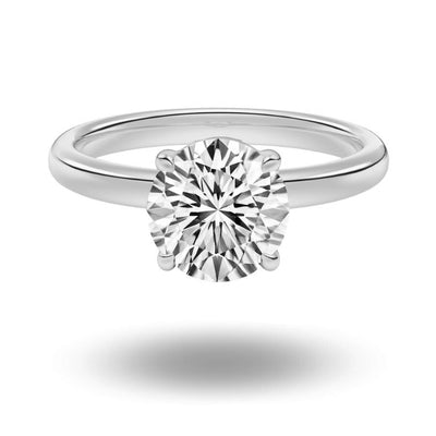 Elodie Brilliant Cut Solitaire Ring Silver