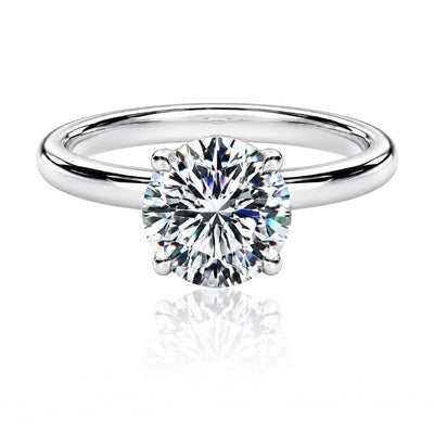 Elodie Brilliant Cut Solitaire Ring Silver