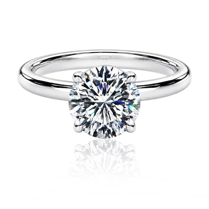 Elodie Brilliant Cut Solitaire Ring Silver