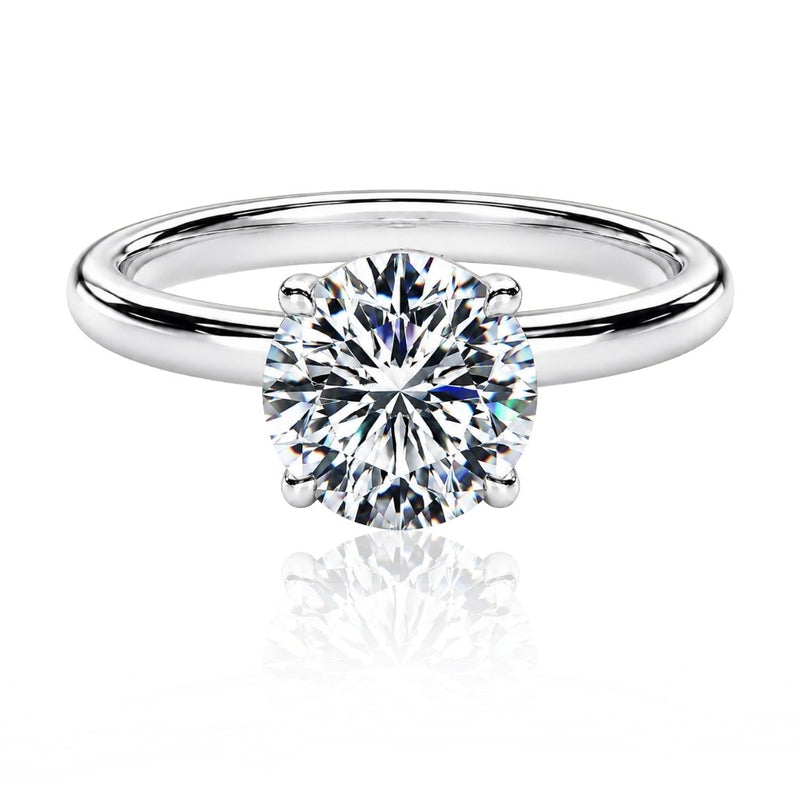 Elodie Brilliant Cut Solitaire Ring Silver