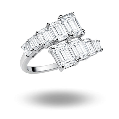 Emerald Cut Adjustable Wrap Ring