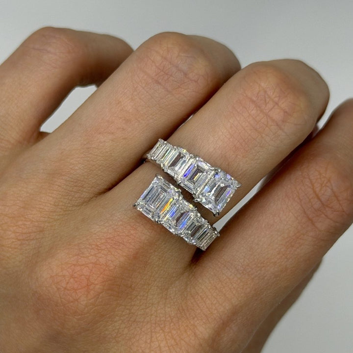 Emerald Cut Adjustable Wrap Ring