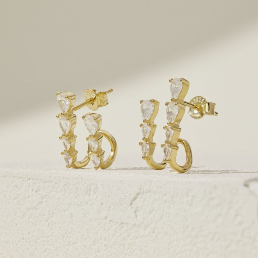 Estella Illusion Earrings Gold