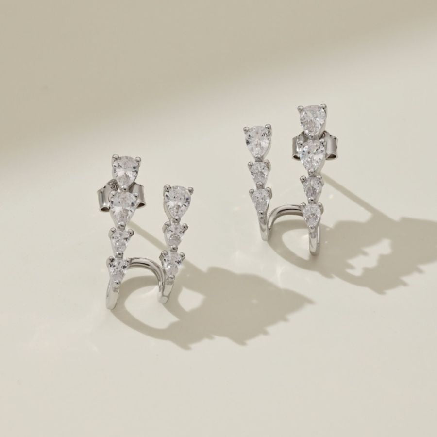 Estella Illusion Earrings Silver