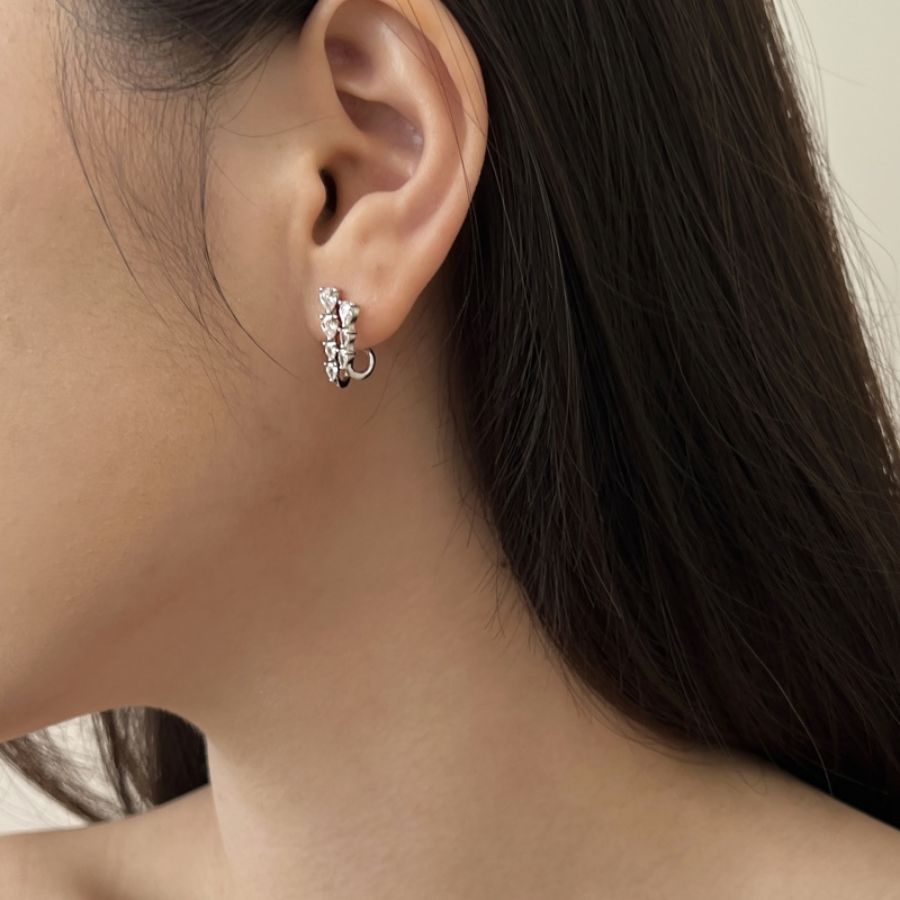 Estella Illusion Earrings Silver