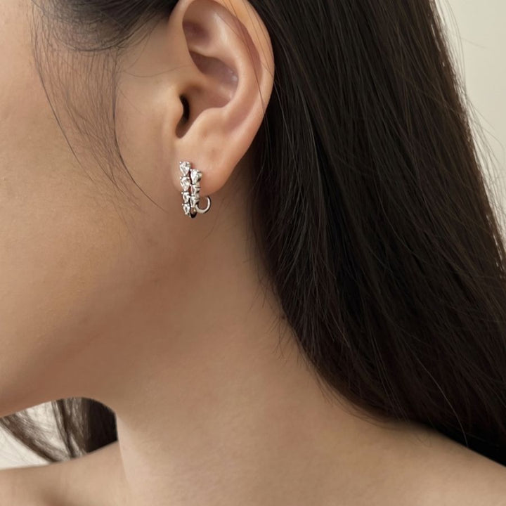 Estella Illusion Earrings Silver