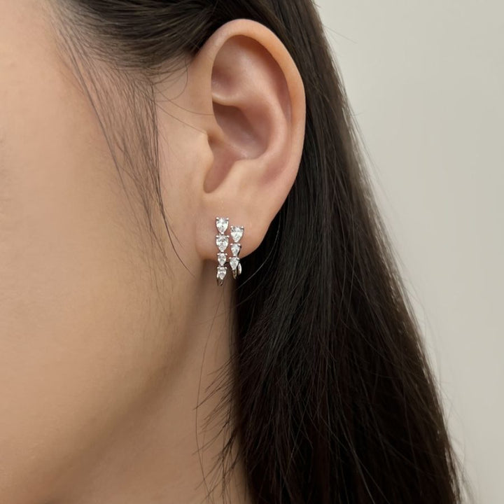 Estella Illusion Earrings Silver
