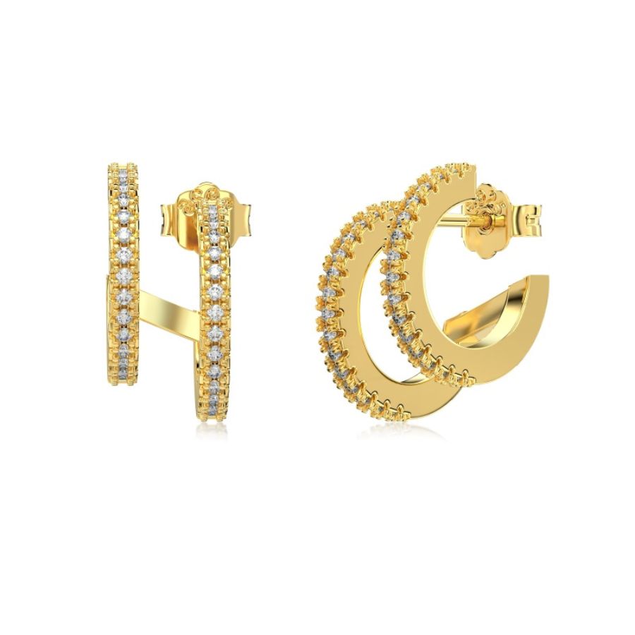 Huggie Look Illusion Earrings Gold