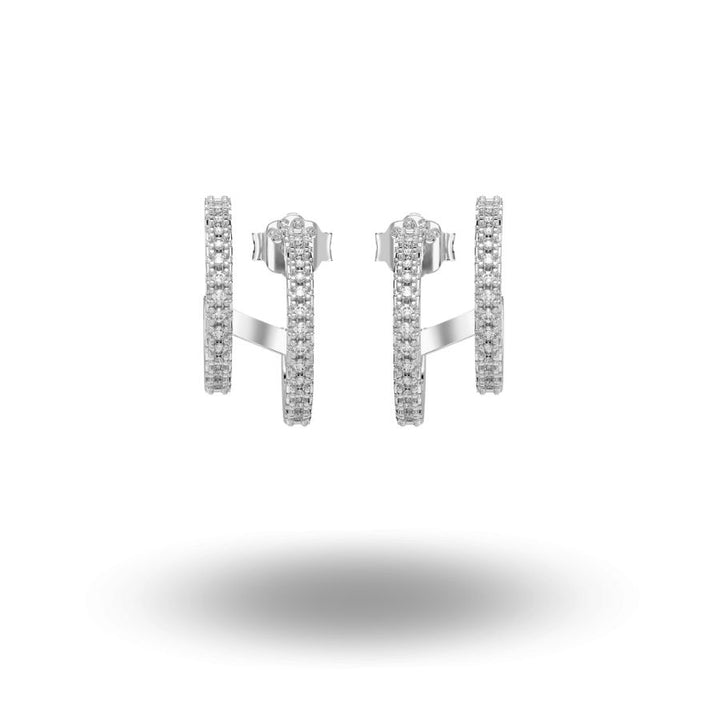 Huggie Look Illusion Earrings Silver