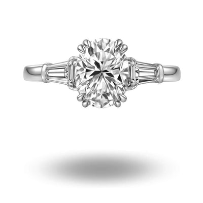 Isadora Oval Cut Trilogy Ring Silver