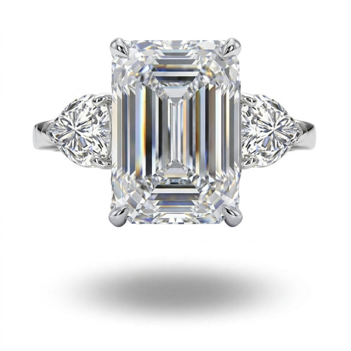 Kasia Emerald Cut Trilogy Ring