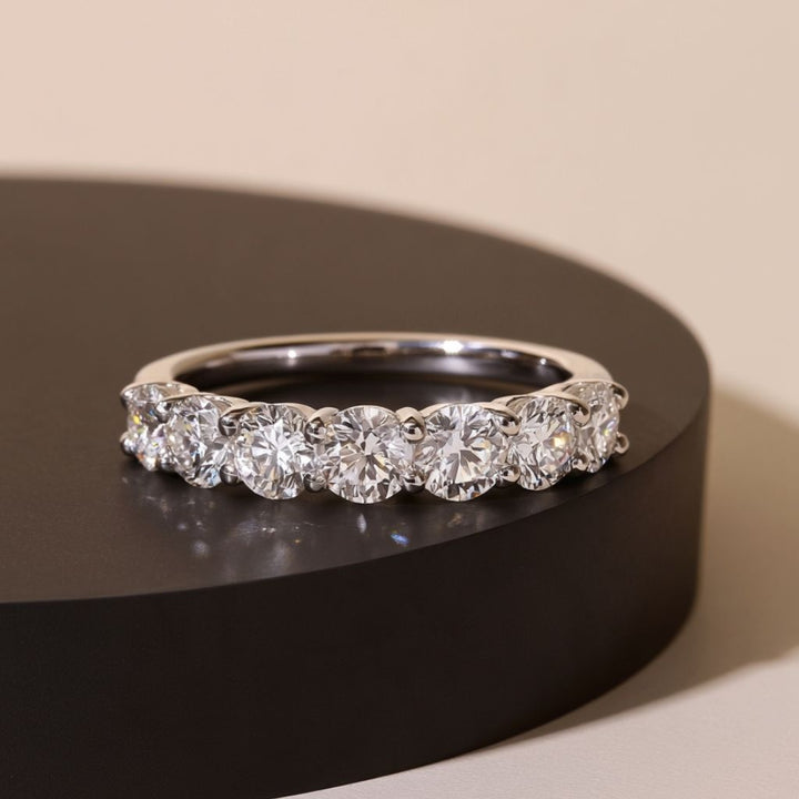 Kova Half Eternity Moissanite Ring Silver