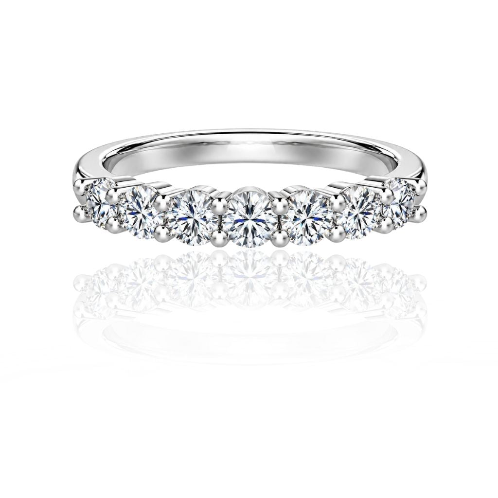 Kova Half Eternity Moissanite Ring Silver