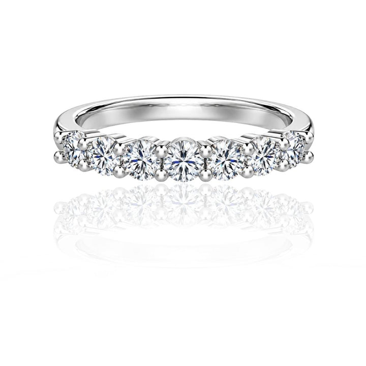 Kova Half Eternity Moissanite Ring Silver