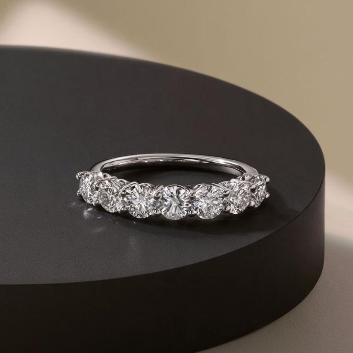 Kova Half Eternity Moissanite Ring Silver