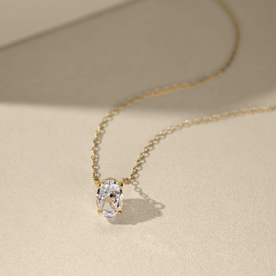 Letia Oval Cut Necklace Gold
