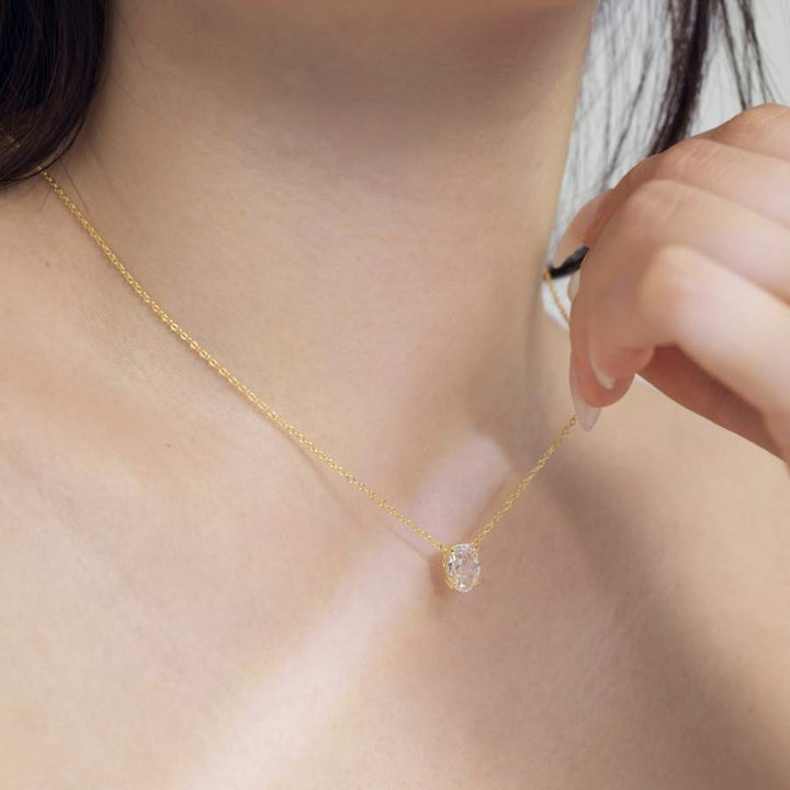 Letia Oval Cut Necklace Gold
