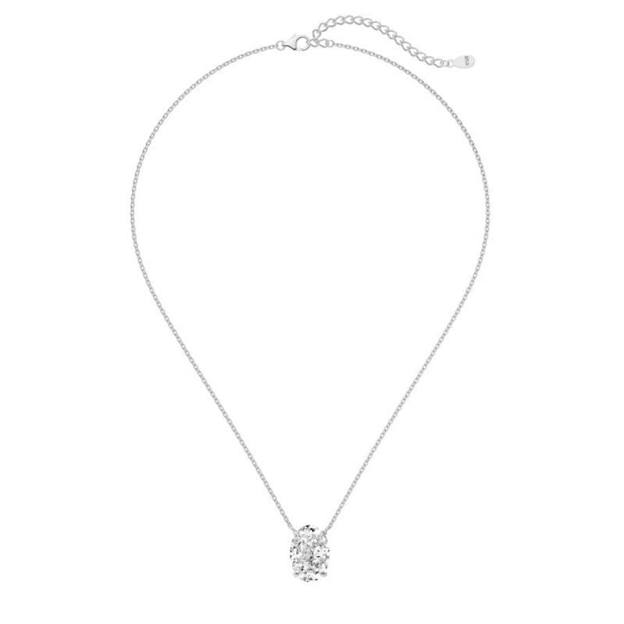 Letia Oval Cut Necklace Silver