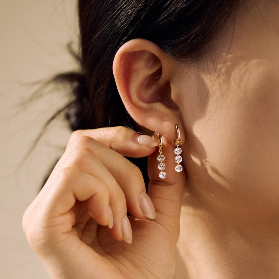 Lori Brilliant Cut Huggie Earrings Gold