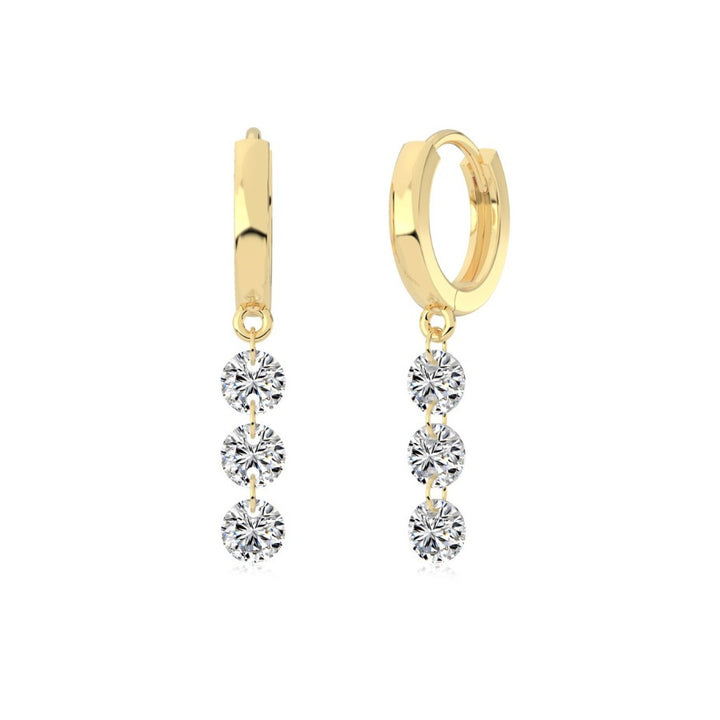 Lori Brilliant Cut Huggie Earrings Gold