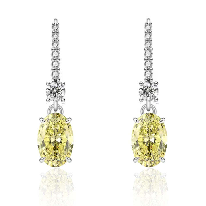 Lucia Oval Cut Drop Earrings Yellow