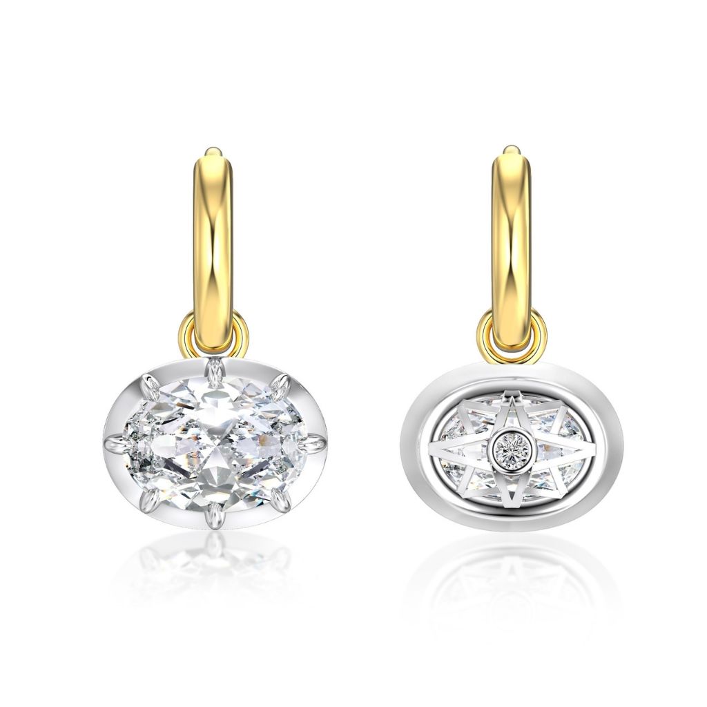 Lumi East West Oval Cut Earrings