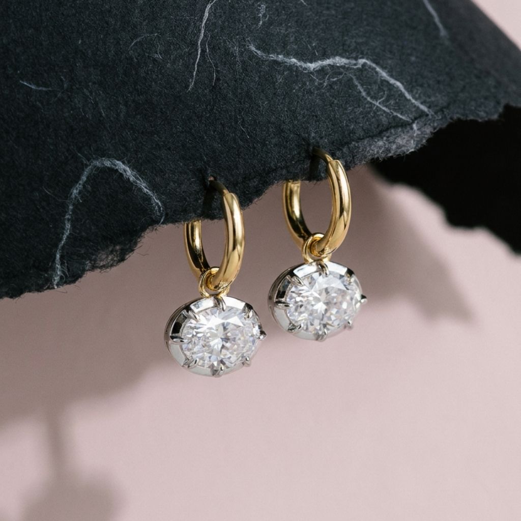 Lumi East West Oval Cut Earrings