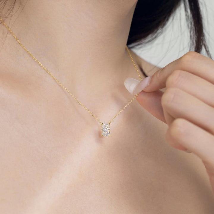 Lysa Radiant Cut Necklace Silver
