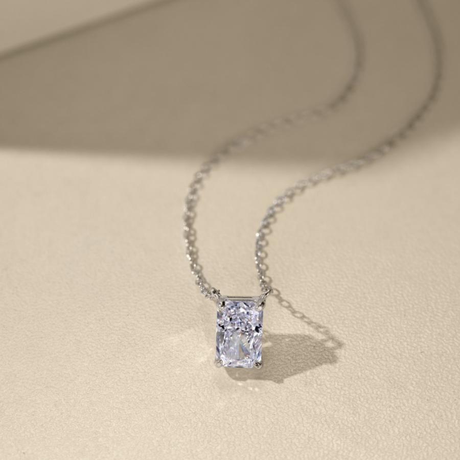 Lysa Radiant Cut Necklace Silver