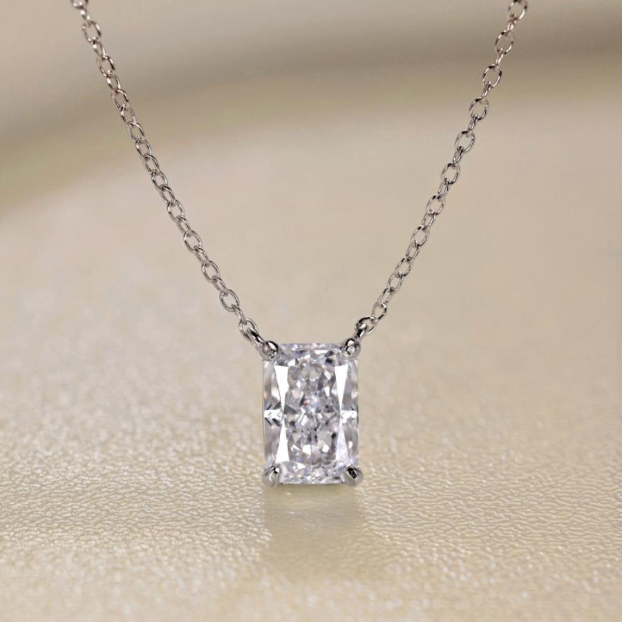 Lysa Radiant Cut Necklace Silver
