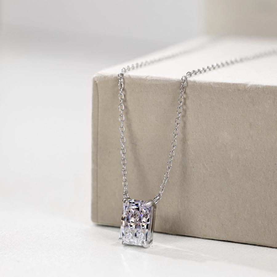 Lysa Radiant Cut Necklace Silver