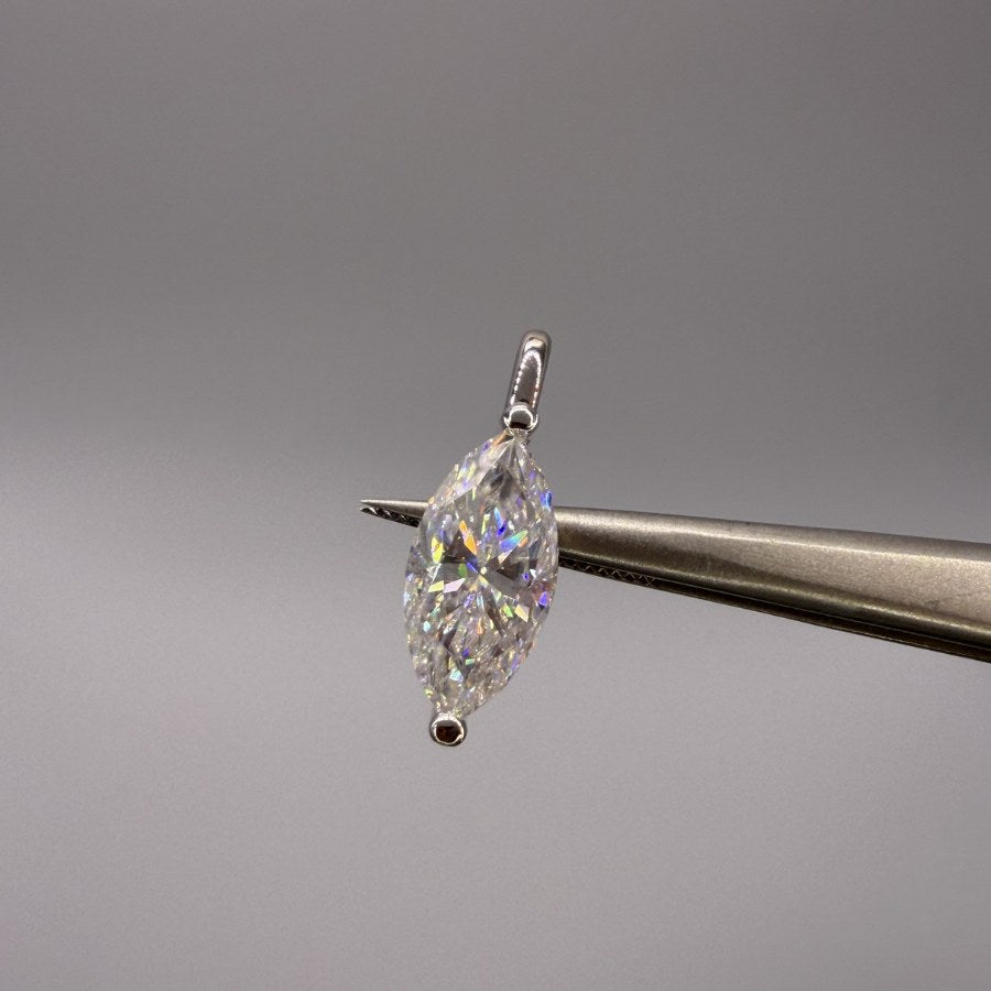 Marquise Cut Moissanite Pendant Necklace Gold