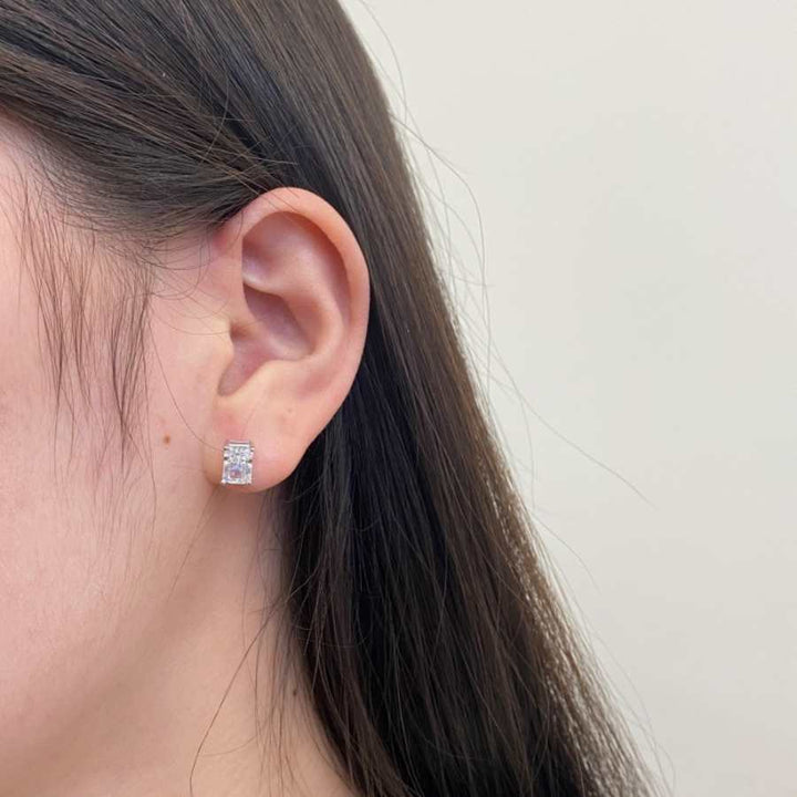 Mayyah Crushed Ice Cut Stud Earrings