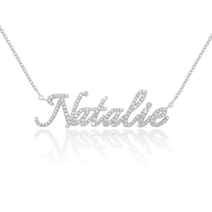 Moissanite Pave Name Necklace