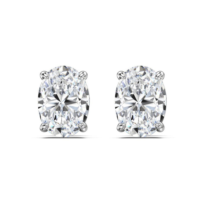 Moyla Oval Cut Moissanite Stud Earrings Silver