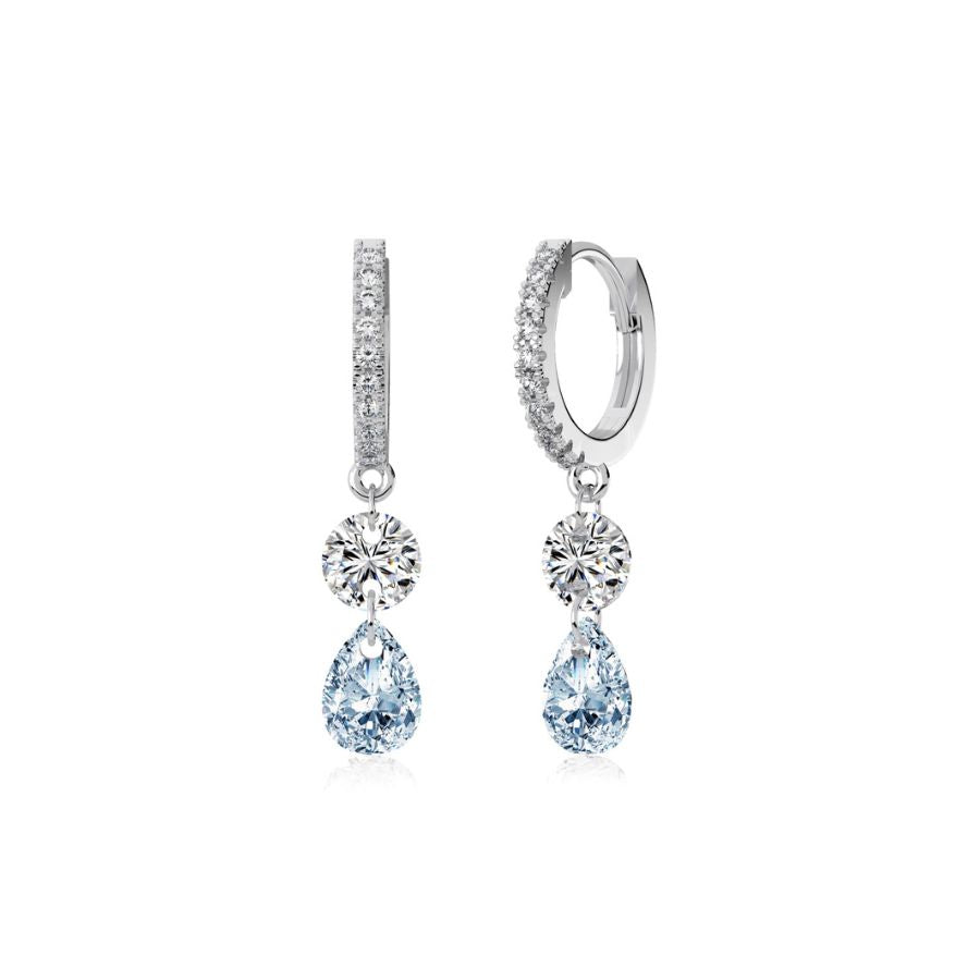 Naya Floating Stone Huggie Earrings Aquamarine – House of Carats
